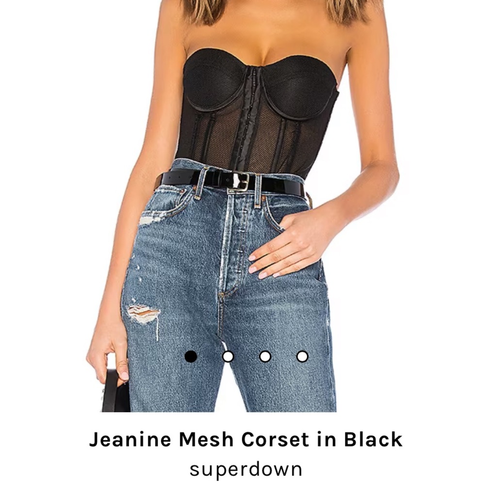 superdown Jeanine Mesh Corset Top in Black